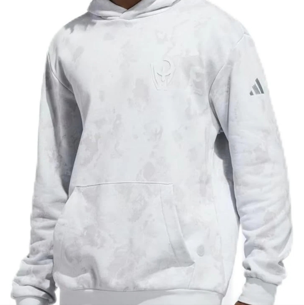Adidas Mens Large Tall Patrick Mahomes French Too Cold Terry Hoodie Gray Camo